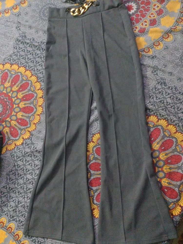 Bootcut Strechable Trouser, Grey Colour Pants