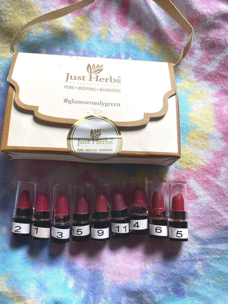 Just Herbs Sample Lipsticks 9 Shades