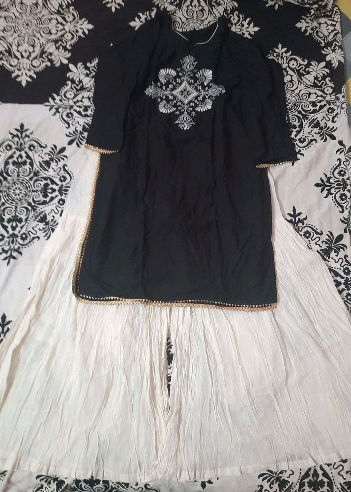 🤍🖤Brand New Pure Cotton Kurta Sharara Set