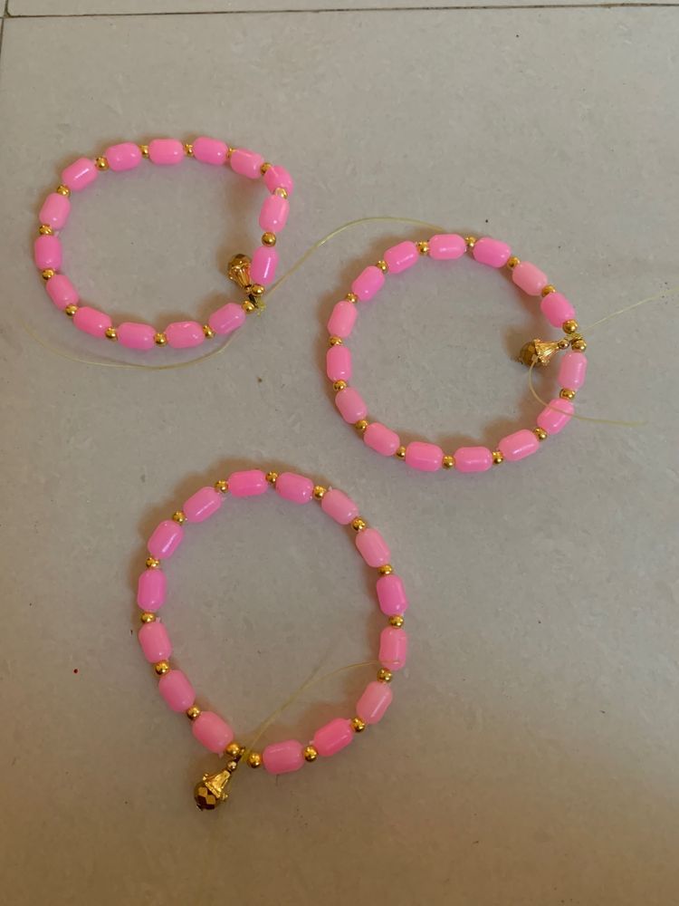 3 Pink Bracelets