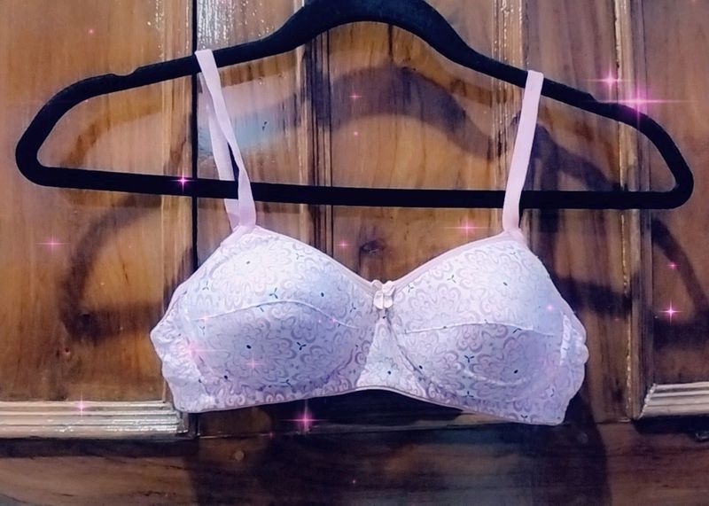 PINK & WHITE FLORAL PRINT BRA WITH STAIN