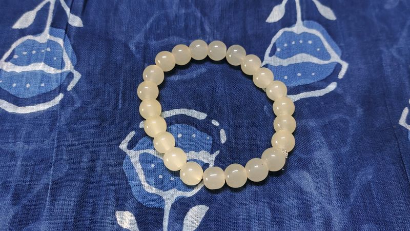 Pearl White Bracelet | Glass Beads Bracele