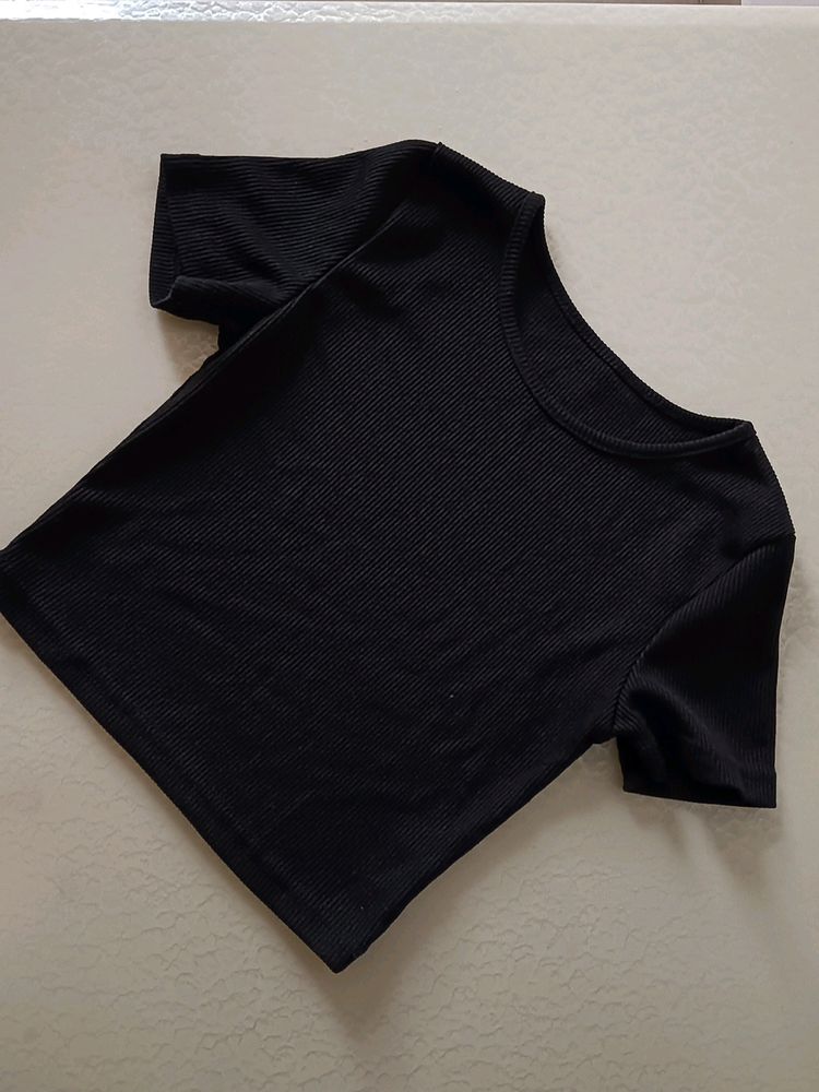 Black Fitted Top 30 Chest