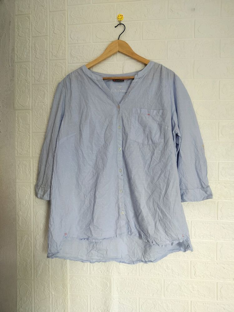 Blue Corian Thrifted Shirt