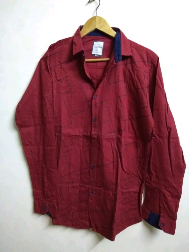 Maroon Cotton Shirt