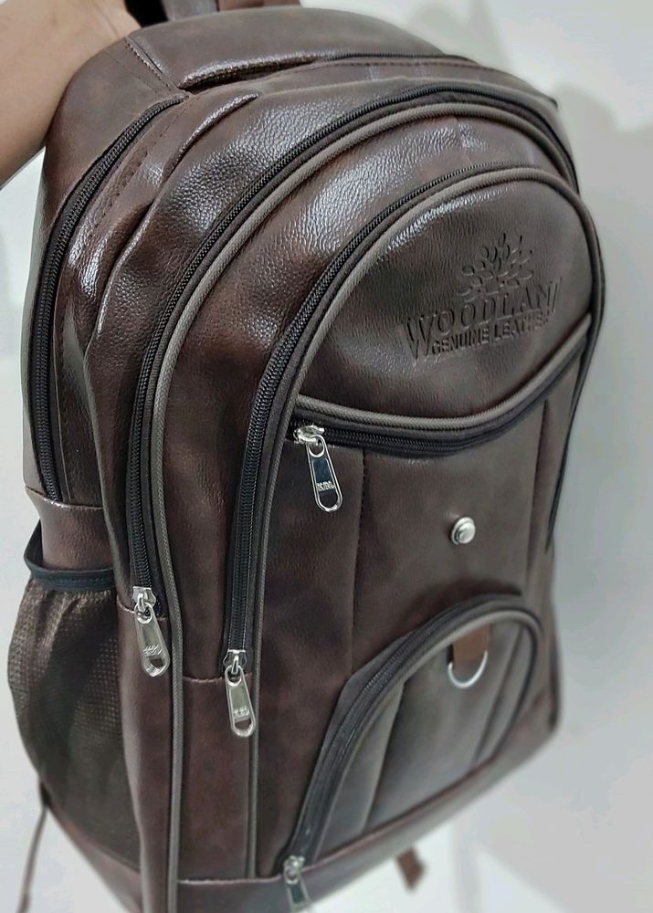 Woodland Coffee Brown LEATHER Bagpack