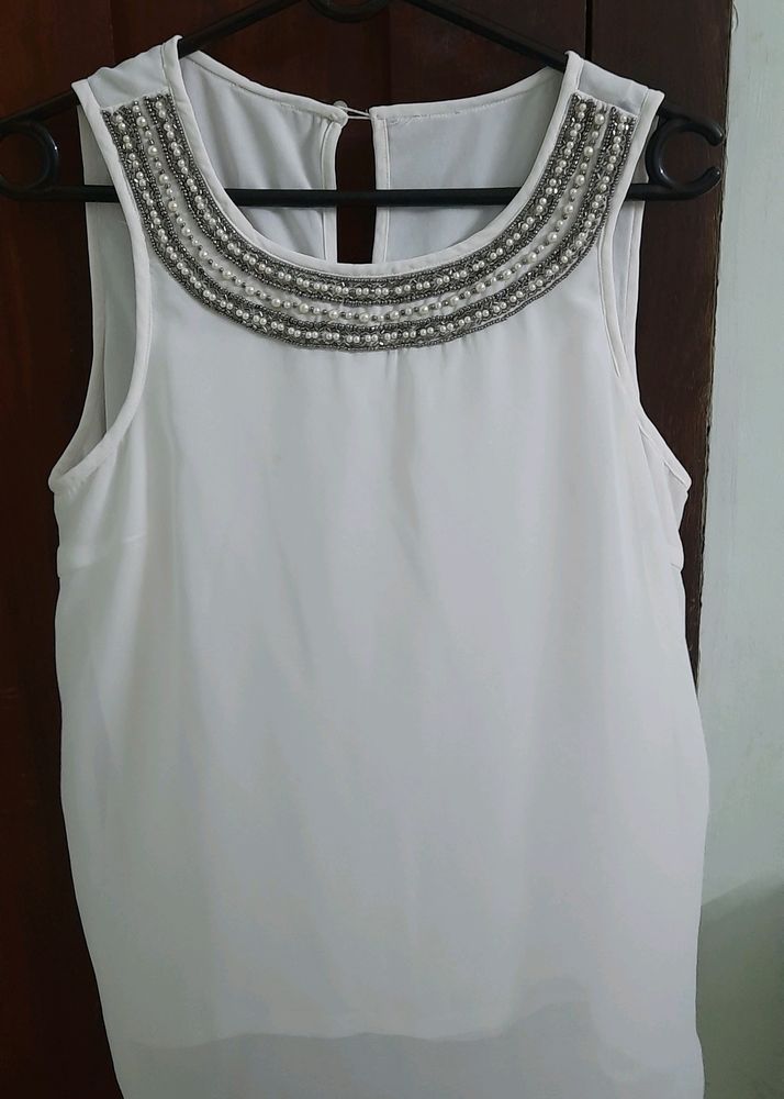 Beautiful Cream Top With Silver Embellishments