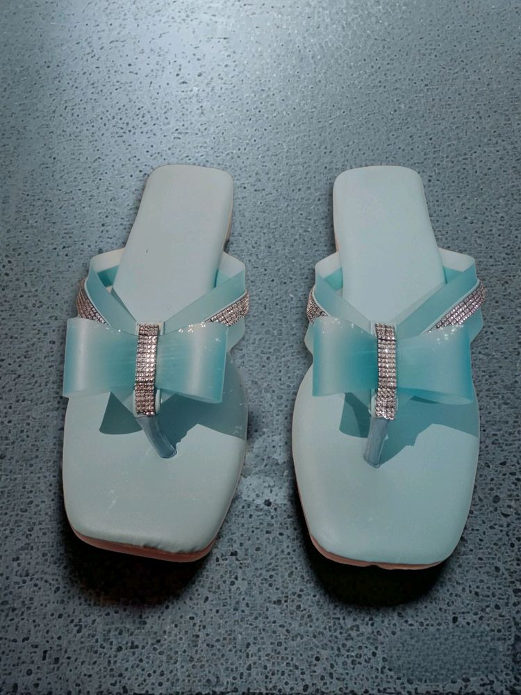 BRAND NEW DAZZLING SKY BLUE PARTY WEAR SANDAL