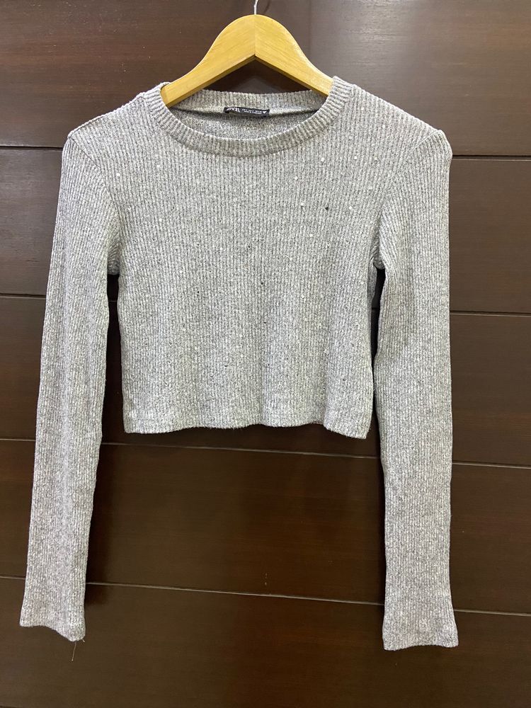 Zara Winter Crop Top (xs) Bust 34”, Length 16”