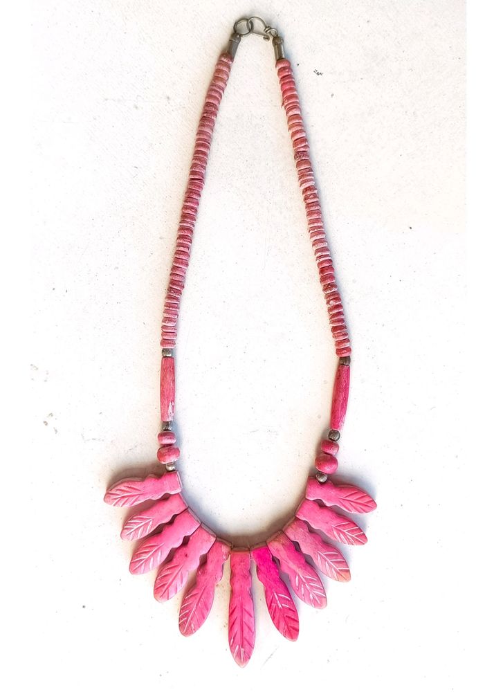 Tribal Bone Hot Pink Necklace