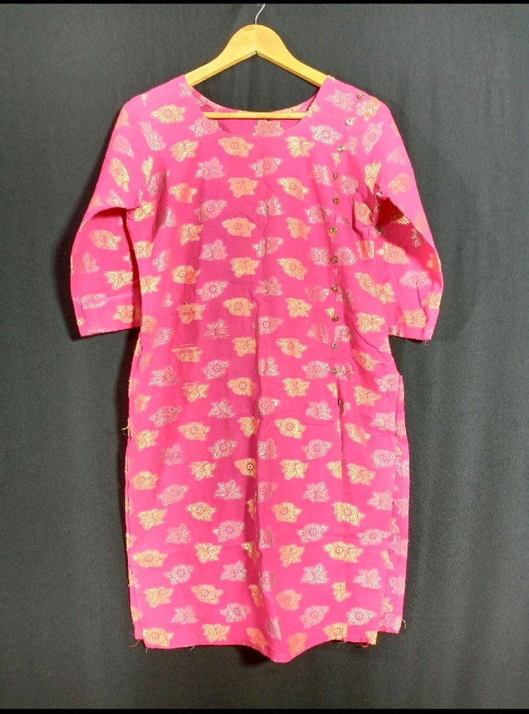 Pink Motif Waved Kurta ( Women's)