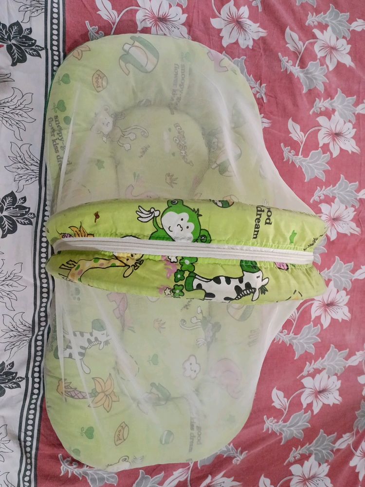 Baby Bed With Mosquito Net And Pillow