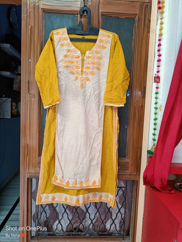 Beautiful Premium Quality Yellow Kurti