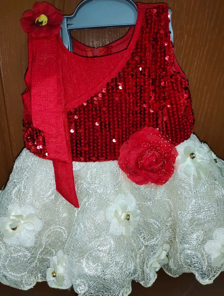 Red Colour Baby Frock