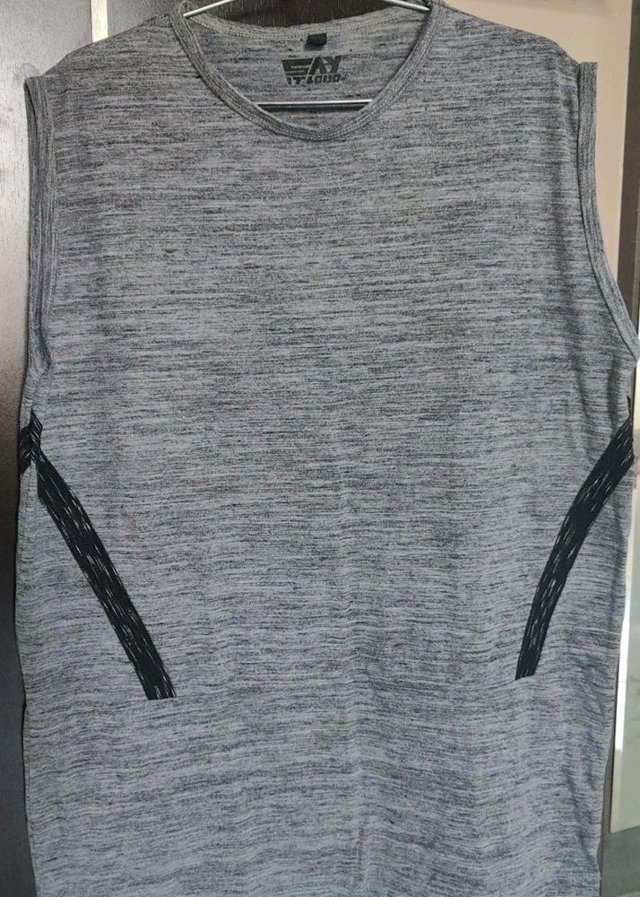 A Sleeveless Grey TShirt