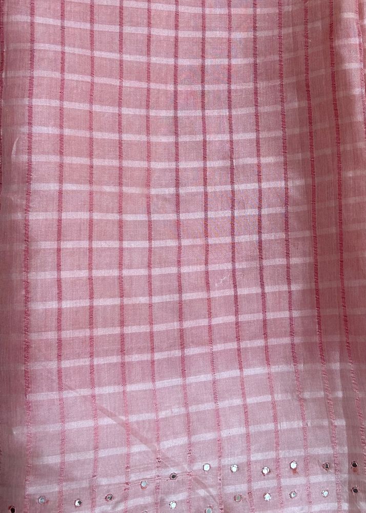 Pink Mirror Work Saree