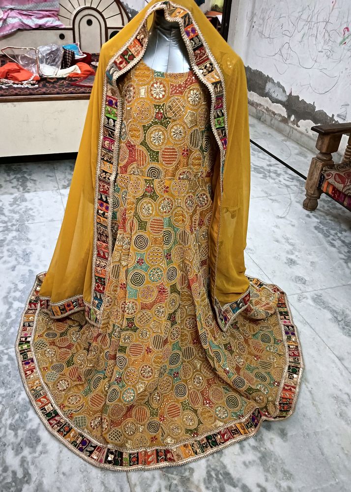 Trending Pure Mustard Full Ethnic Gown