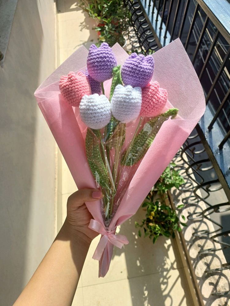 Cute Crochet Tulip Bouquet