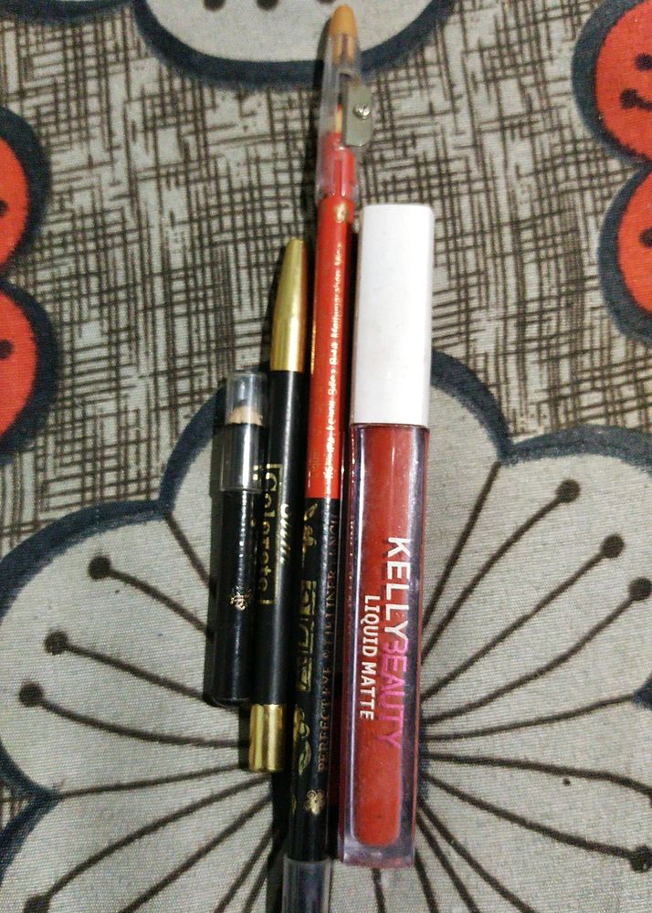 Matt lipstick, Kajal, Lip Liner, Eyebrows Filler