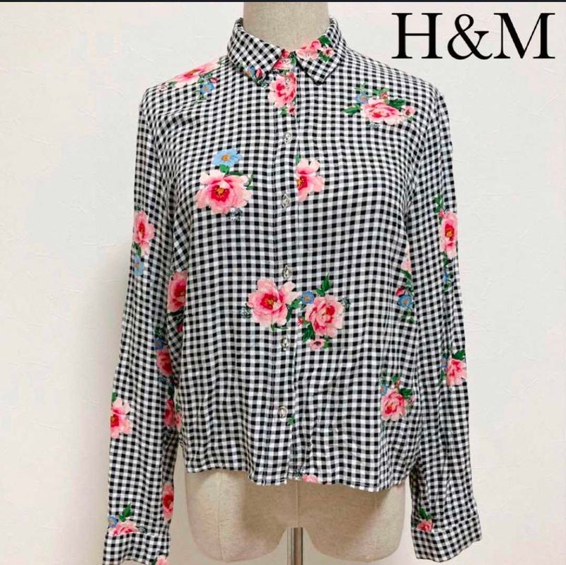 H&M Checkered Floral Printed Shirt