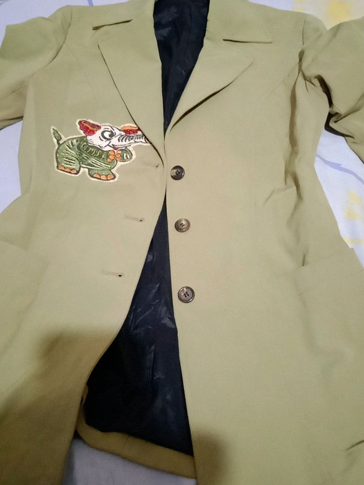 Women 'S Semi  Formal Wear Olive Blazer