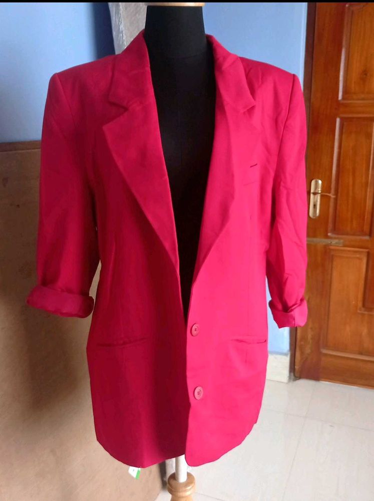 Set Of 2, Red Oversizeblazer With Skirt(booked )