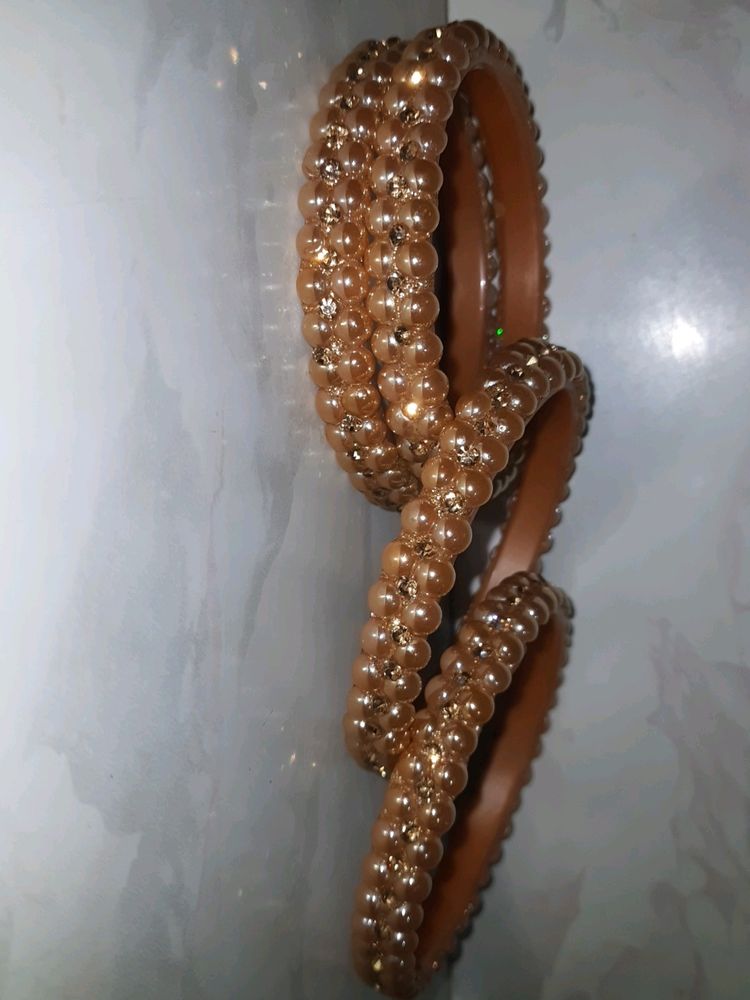 Golden Glitter Bangles For Women