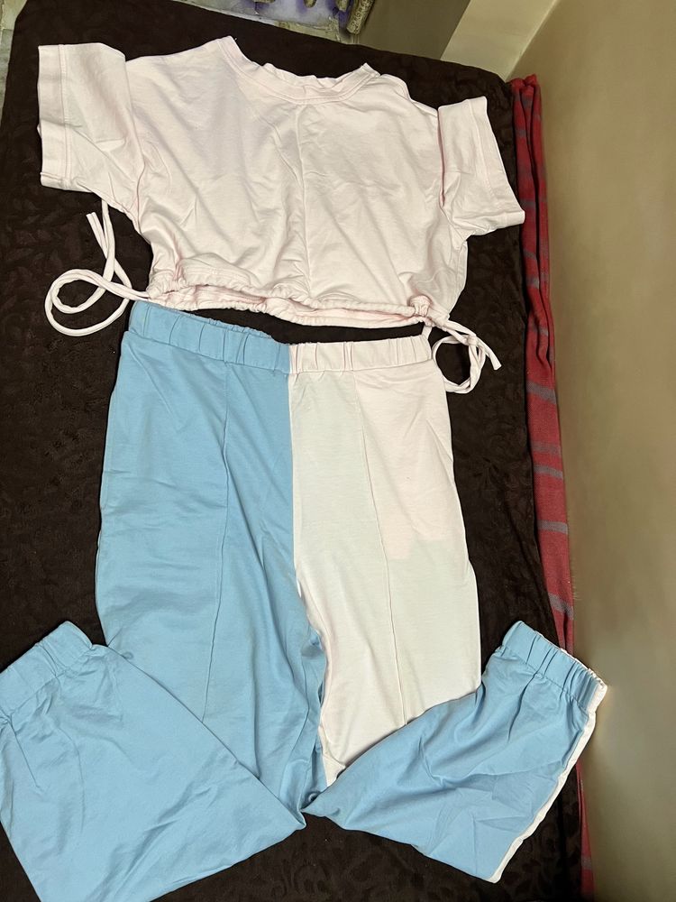 Dual Color Cotton Co-Ord Set