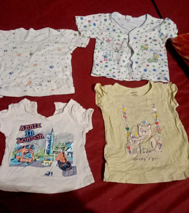 Baby Girl Combo Of 4 T-shirts 3-12 Months