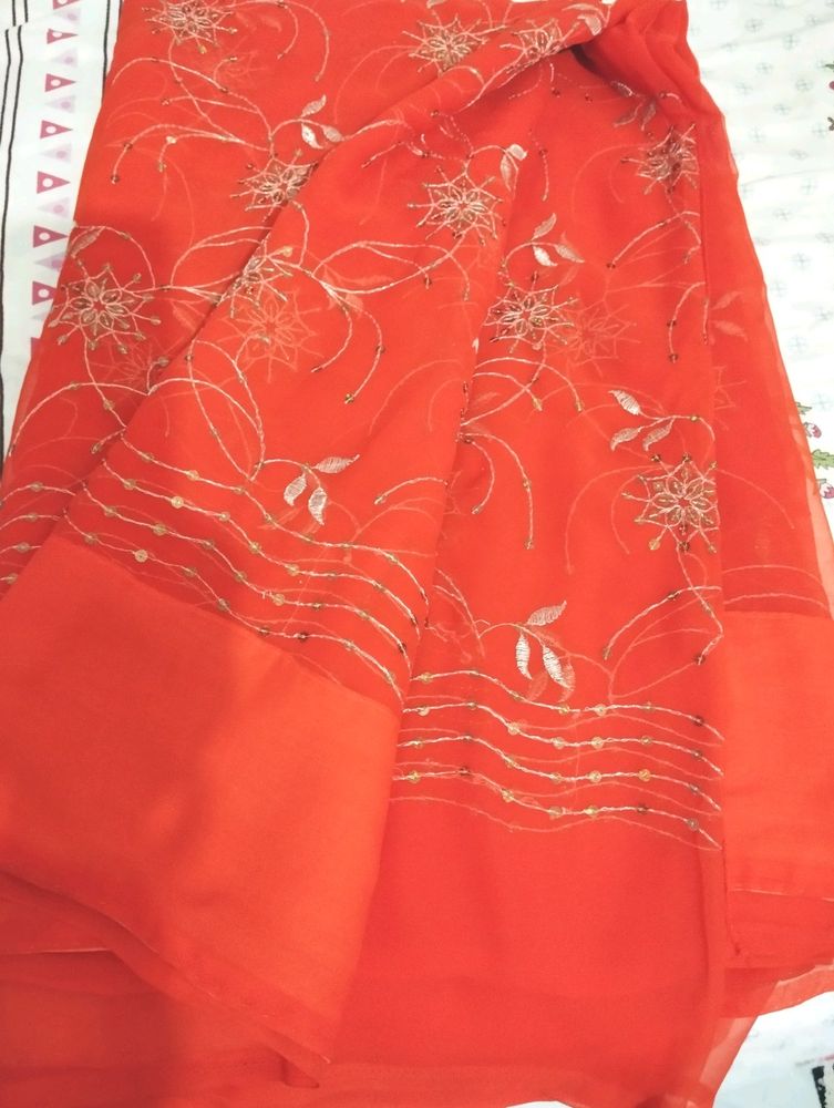 Orange Beautiful Saree