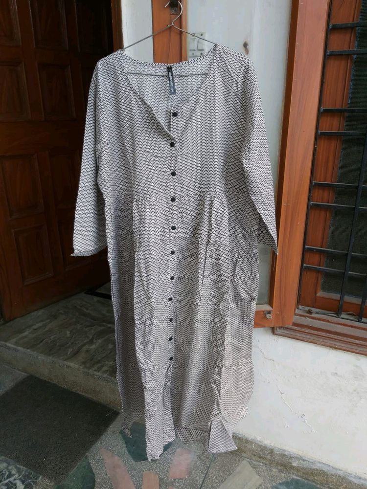 Black White Kurta