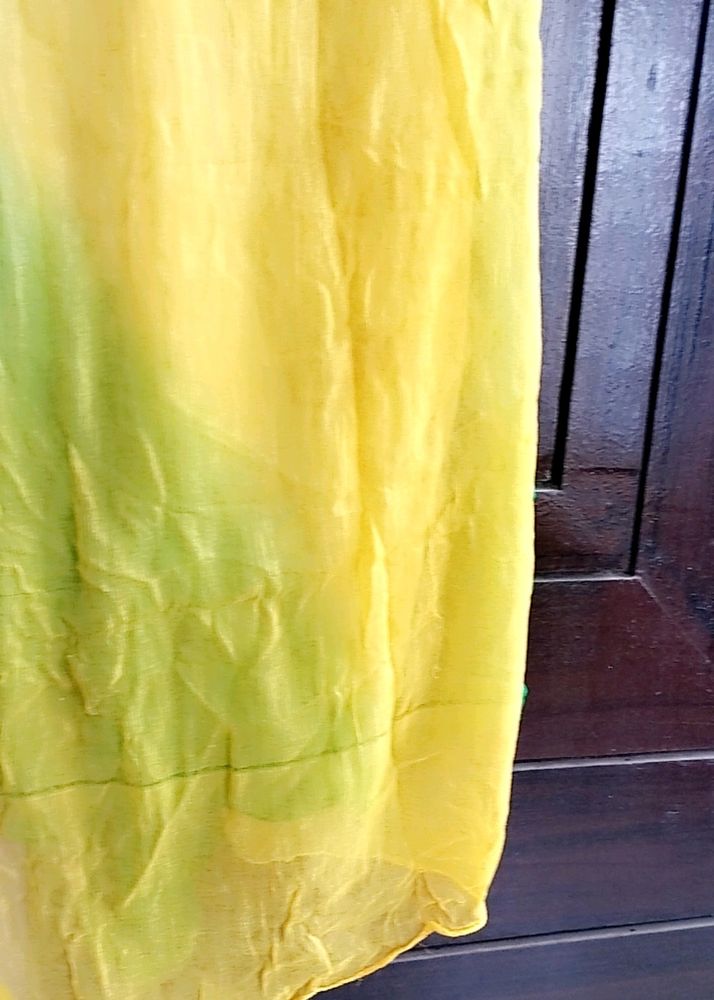 Mango Yellow And Green Color Chiffon Dupatta Soft