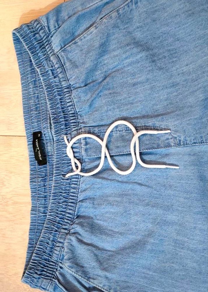 Blue Denim Joggers For Men