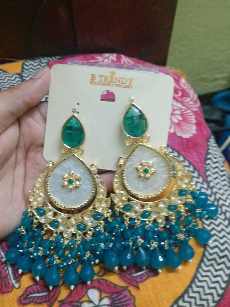 Gorgeous Ocean Blue Jhumka