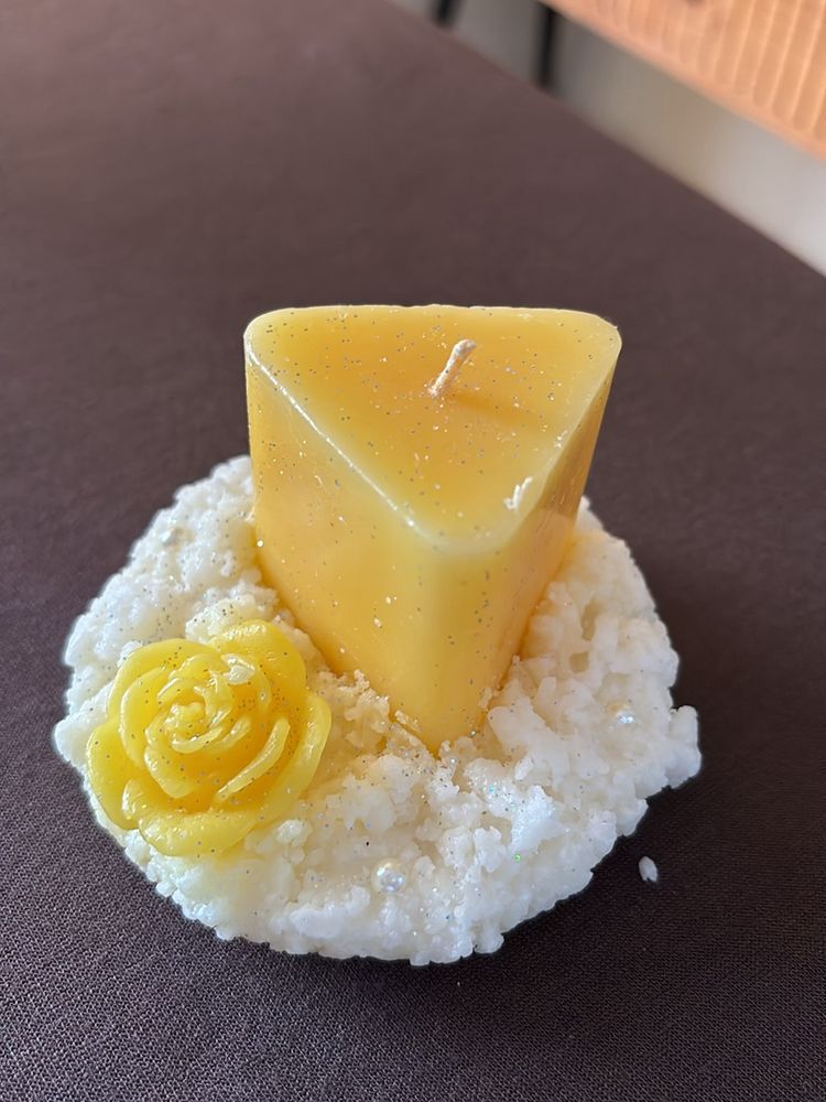 Yellow Rose Candle