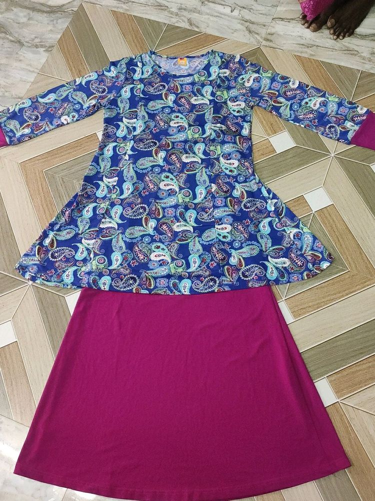 Blue And Pink Malaysian Style Dress.