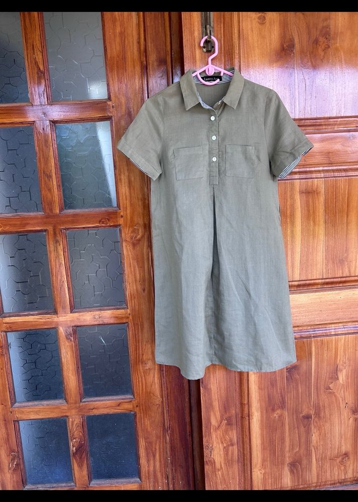 Linen Dress With Collar