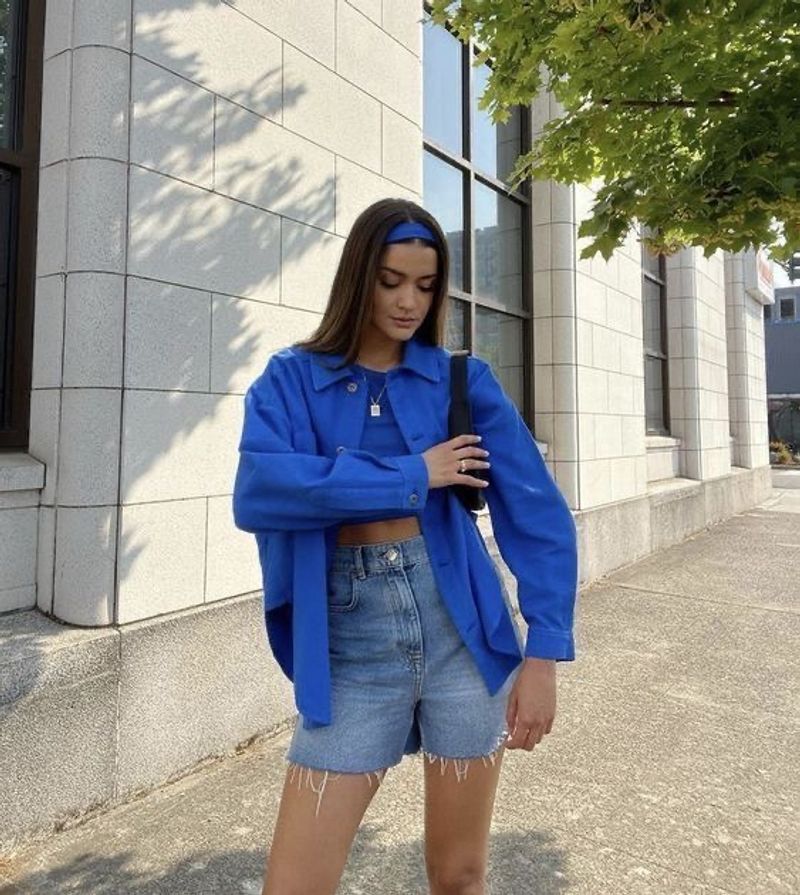 Cute Blue Oversized Shirt Unisex🤍🎀