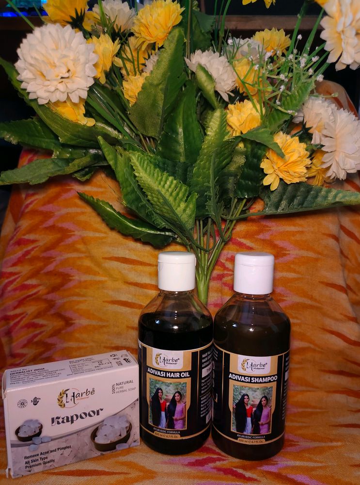 Adivasi Hair Oil & Shampoo Combo + Free Soap