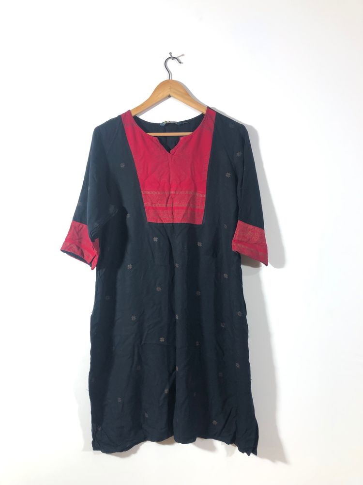 Black Printed Kurta(Women’s)