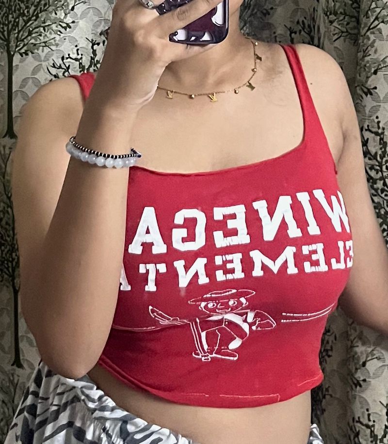 Red Graphic Top