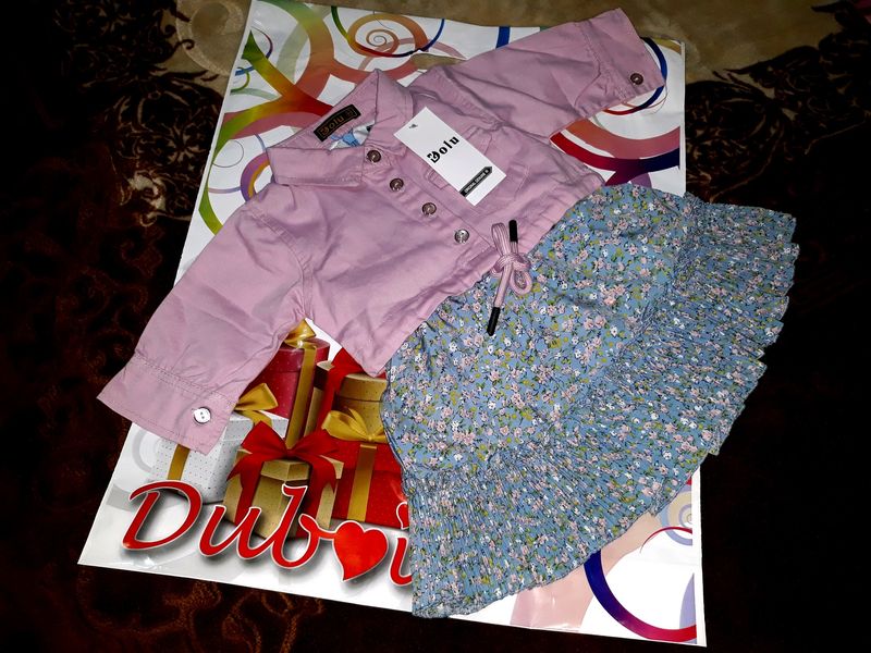 Branded Baby Dress With Denim Coat From Dubai Mall