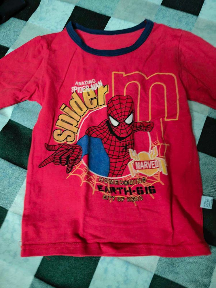 Red Color Spider Man T Shirt