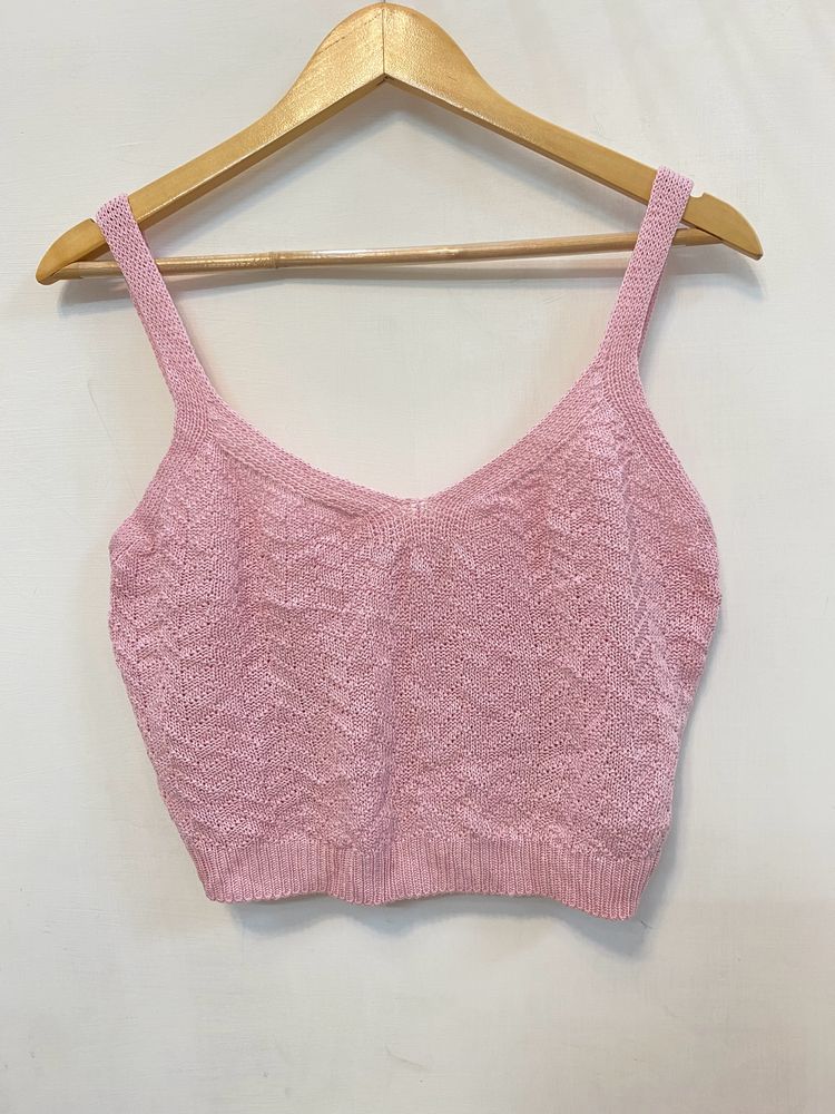 pink knitted top