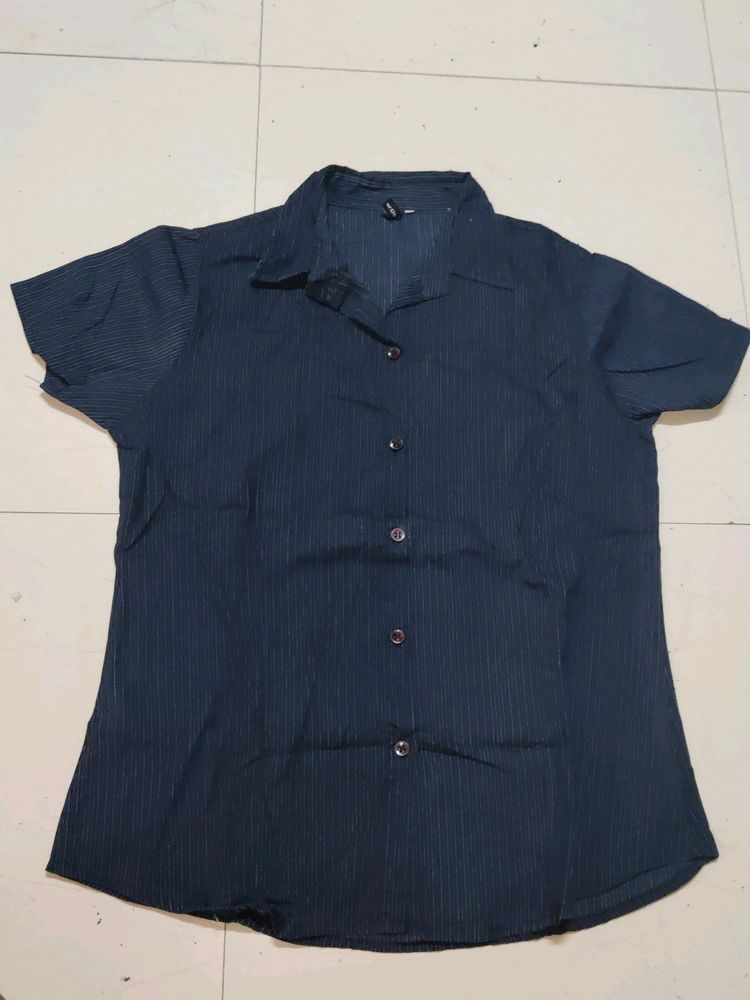 Navy Blue Shirt From Zara