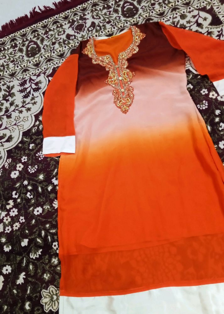 Beautiful Long Orange Kurti🧡