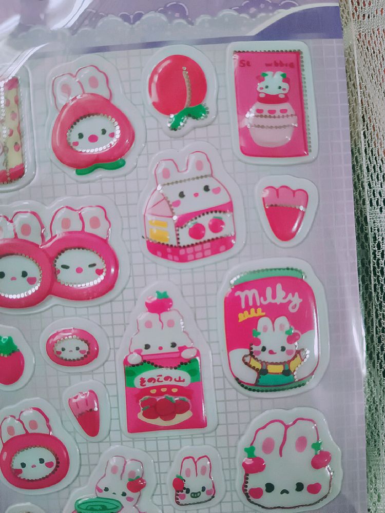 Limited Stock‼️🎀Cute Berry Bunny Stickers🎀💓‼️