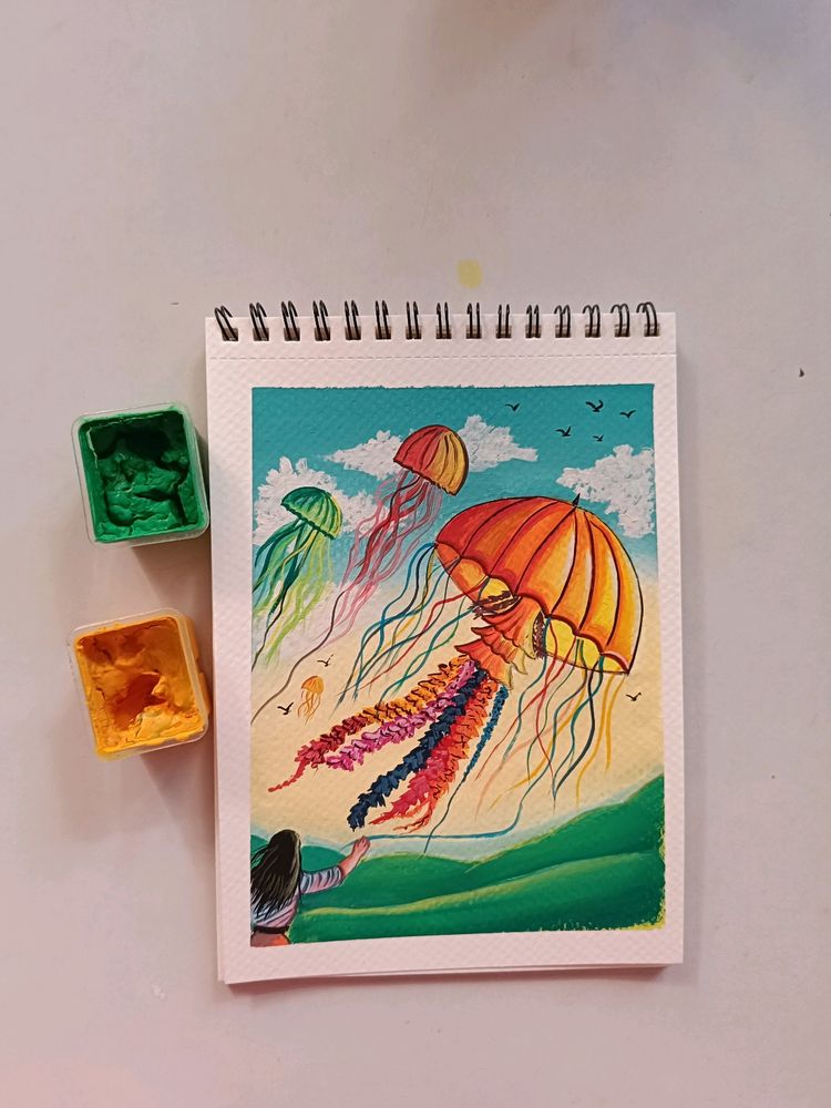 Kite Painting On A5 Sheet