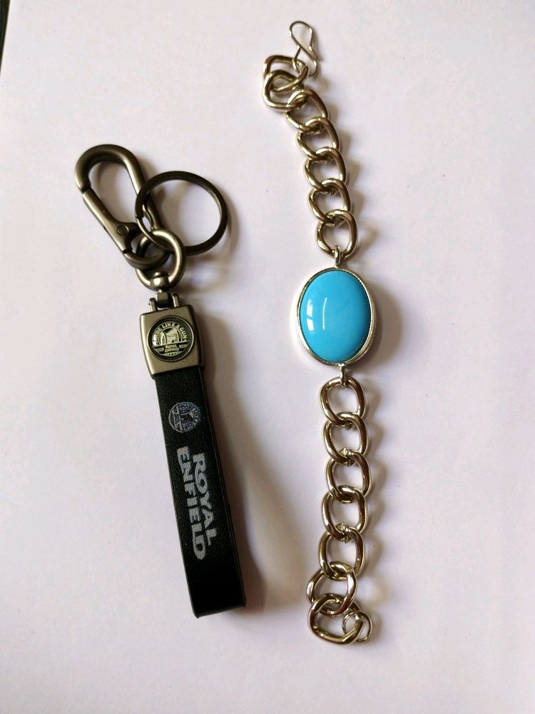 Like New Leather Keychain And Bracelet