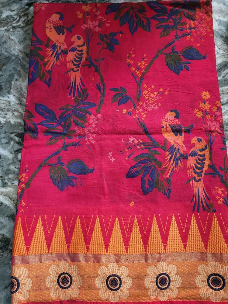 Chettinad Screen Printed Cotton Saree